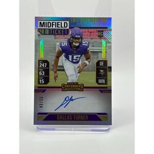 2024 Contenders Dallas Turner Rookie Midfield Ticket Auto 49/50 SP Vikings RC